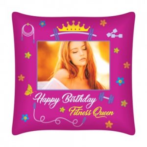 Digital Pillow 16″x16″ - Happy Bday Fitness Queen